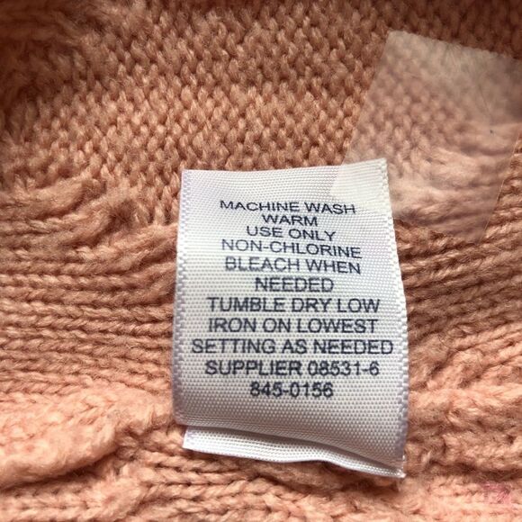 St. John's Bay Women’s Sweater Peach Crew Neck Cold Shoulder Size Small - Picture 7 of 7